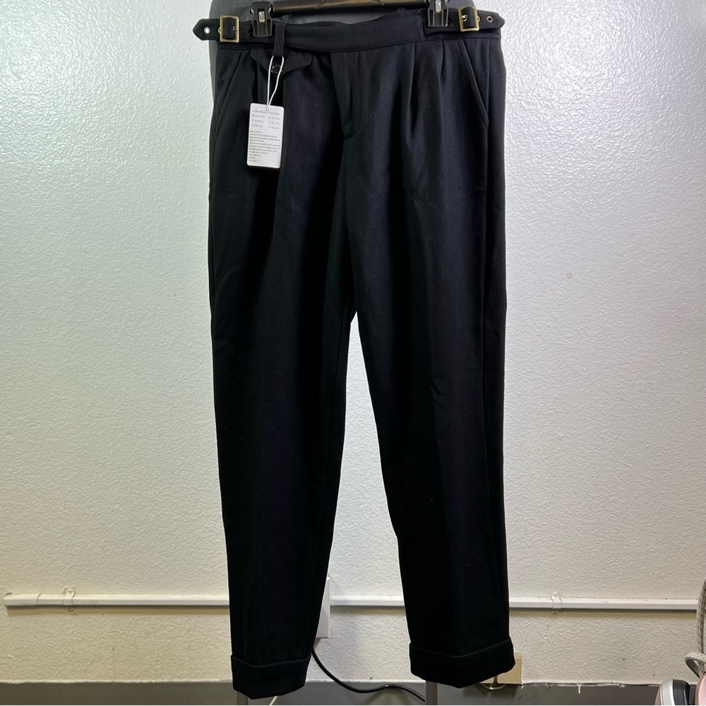 Snoly Women’s Black Wool Blend Trousers Pants Size L